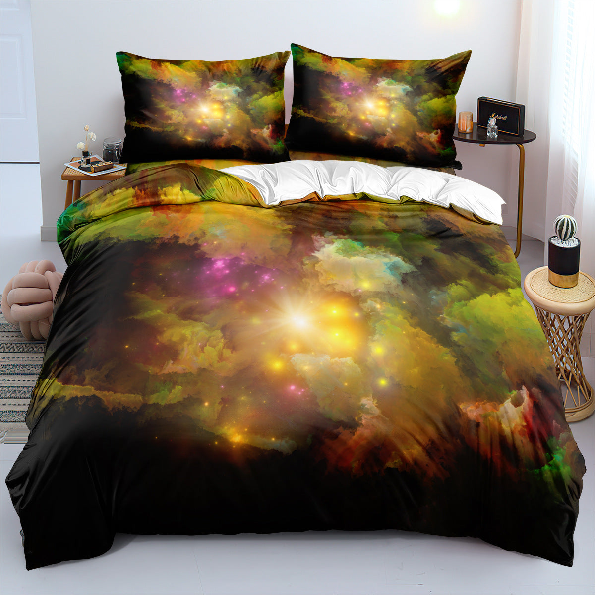 3D Galaxy & Solar System Printed Bed Sheet Set
