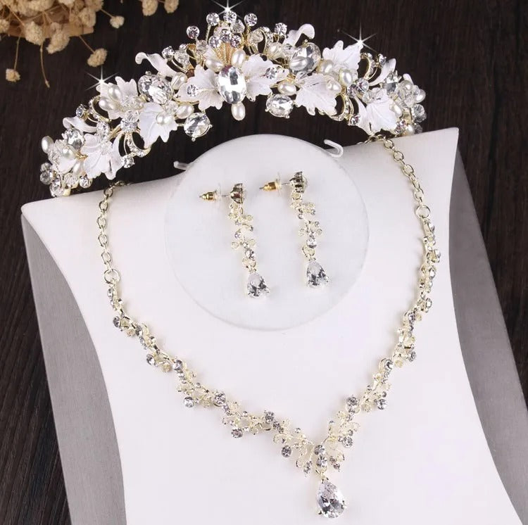 Luxury Royal Baroque Bridal Crown & Jewelry Set