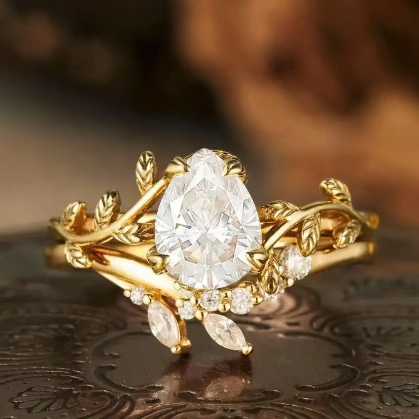 Exquisite Floral & Butterfly Zircon Statement Ring for Women