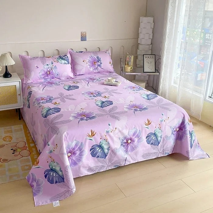 Red Rose Floral Printed Cotton Bedsheet Set