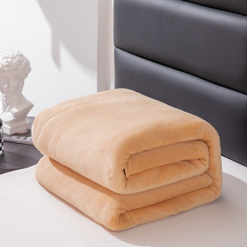 Ultra Soft Solid Coral Fleece Blanket – Cosy Warm Throw
