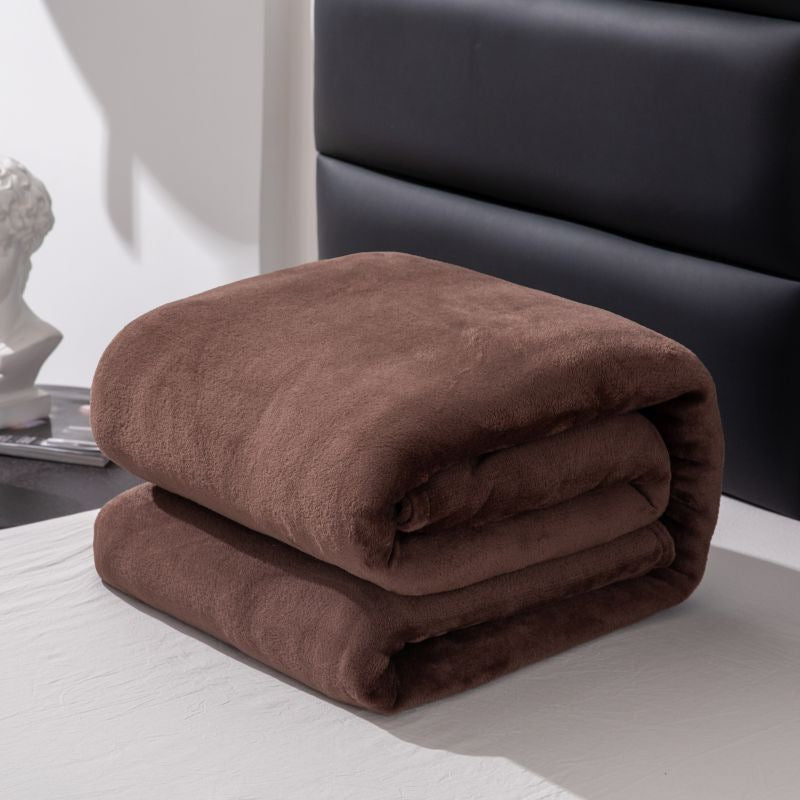 Ultra Soft Solid Coral Fleece Blanket – Cosy Warm Throw