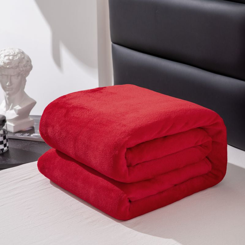 Ultra Soft Solid Coral Fleece Blanket – Cosy Warm Throw