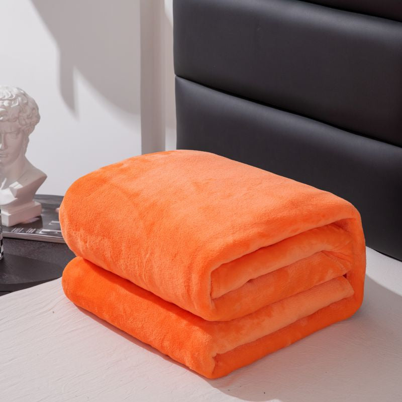 Ultra Soft Solid Coral Fleece Blanket – Cosy Warm Throw