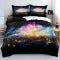 3D Abstract Golden Nebula & Galaxy Bedding Set