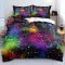 3D Abstract Golden Nebula & Galaxy Bedding Set
