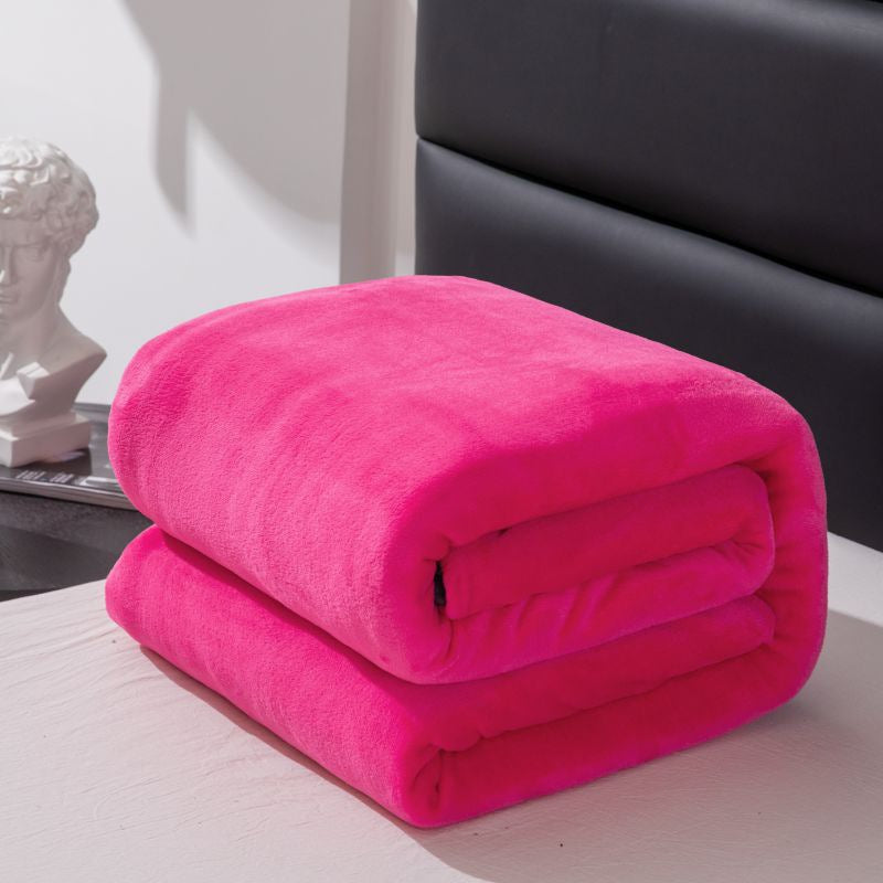 Ultra Soft Solid Coral Fleece Blanket – Cosy Warm Throw