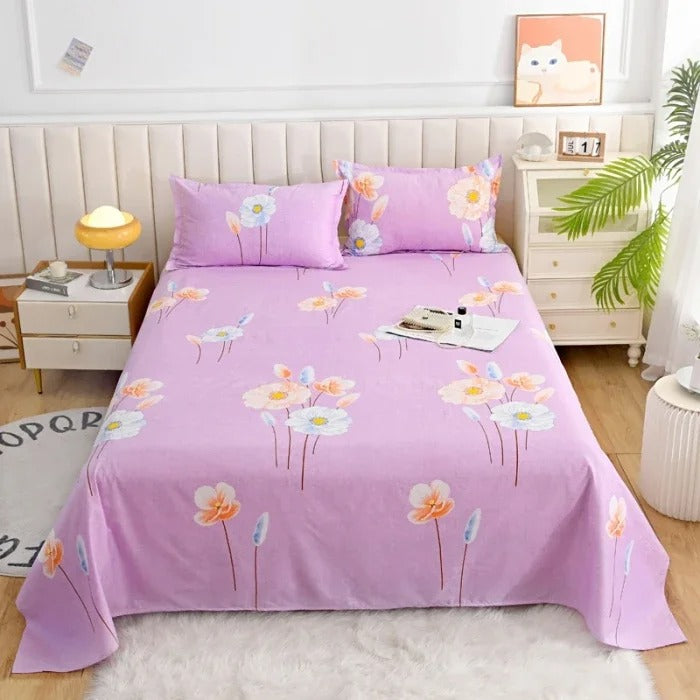 Red Rose Floral Printed Cotton Bedsheet Set