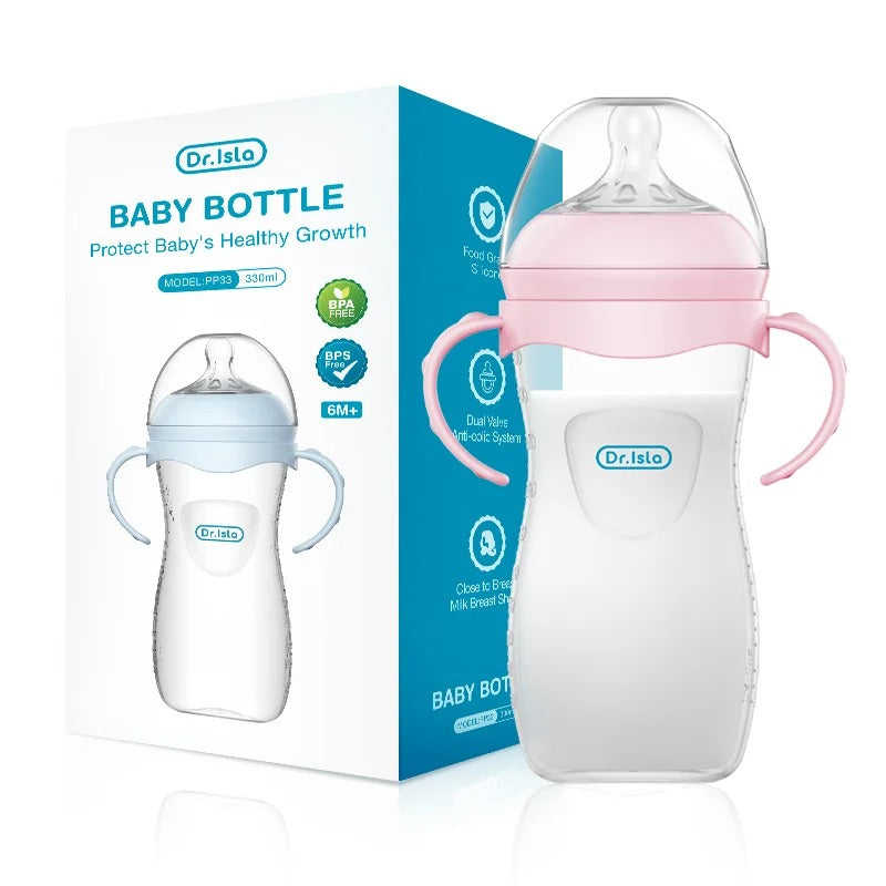 Baby Feeding Bottle with Handle – BPA-Free PP Milk Bottle for Newborns & Kids