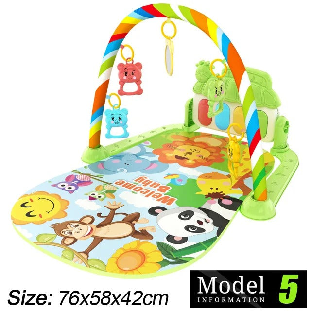 Baby Activity Gym Play Mat – Musical Early Learning Crawling & Sensory Play Mat for Newborns