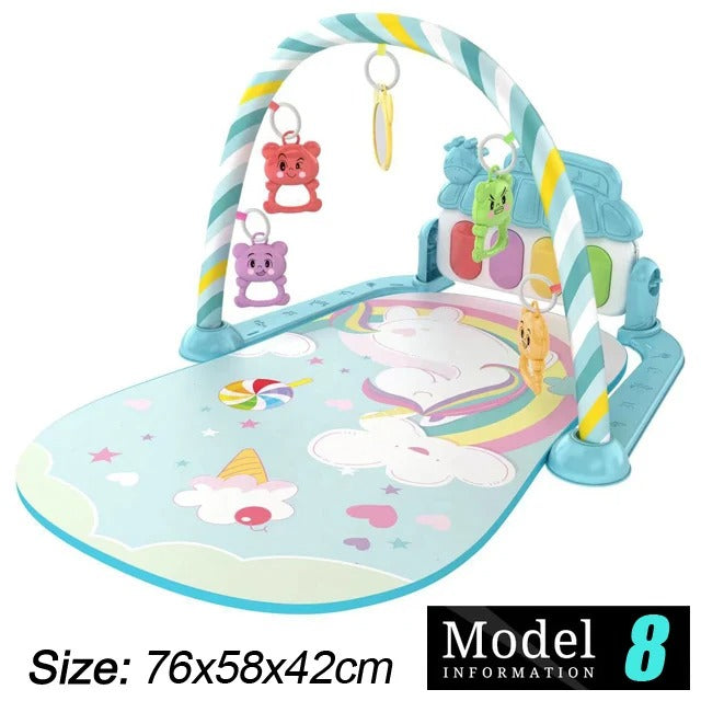 Baby Activity Gym Play Mat – Musical Early Learning Crawling & Sensory Play Mat for Newborns