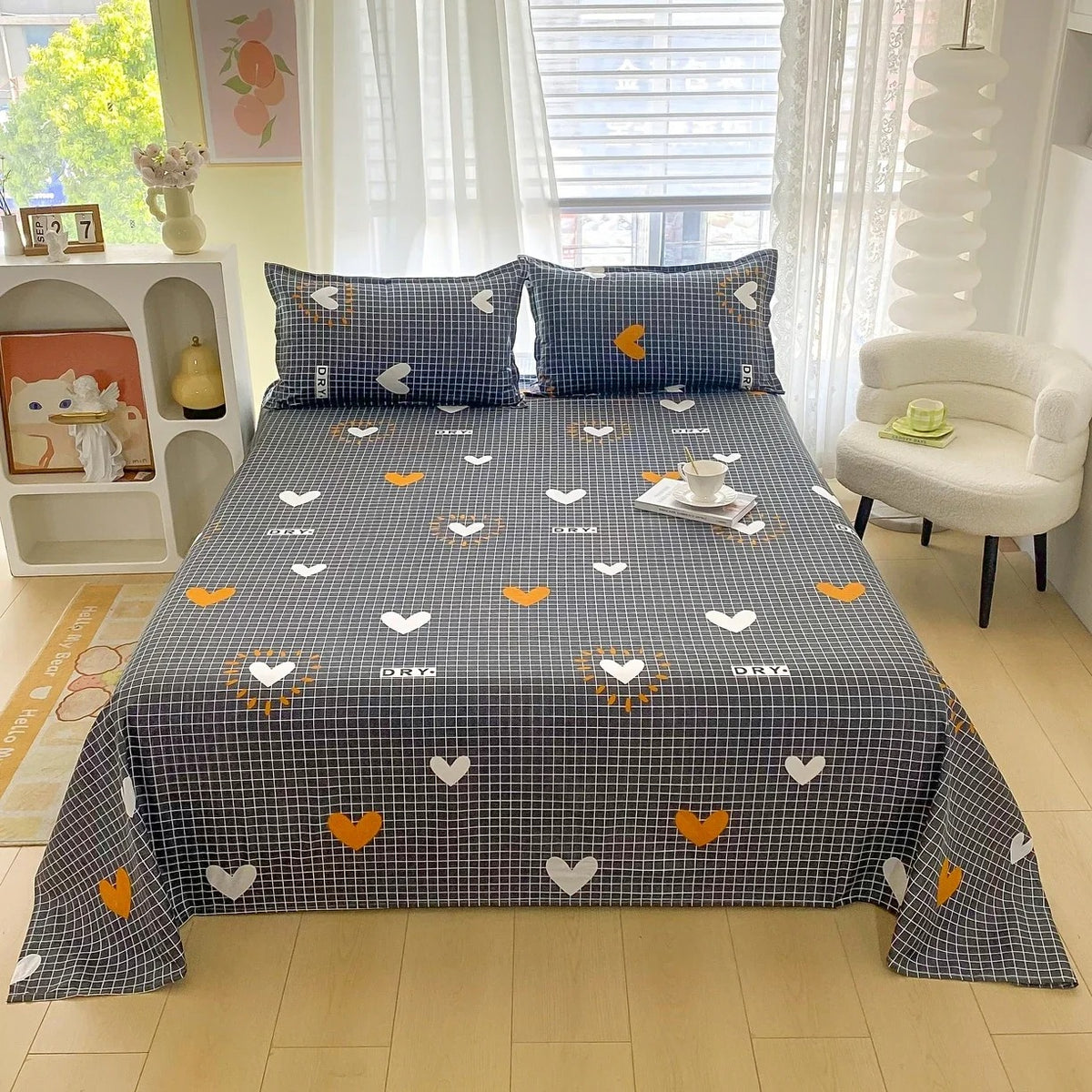 Red Rose Floral Printed Cotton Bedsheet Set