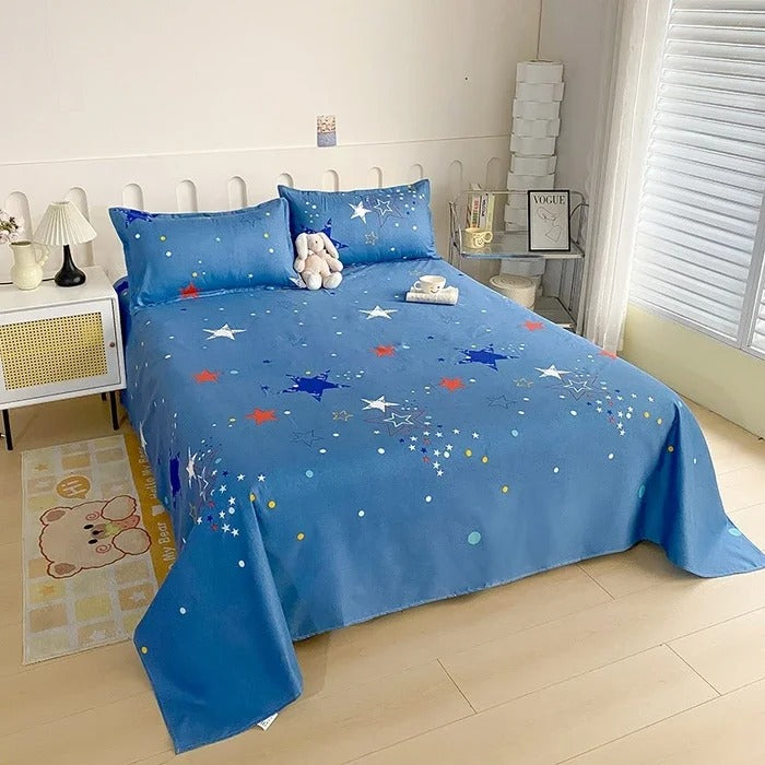 Red Rose Floral Printed Cotton Bedsheet Set