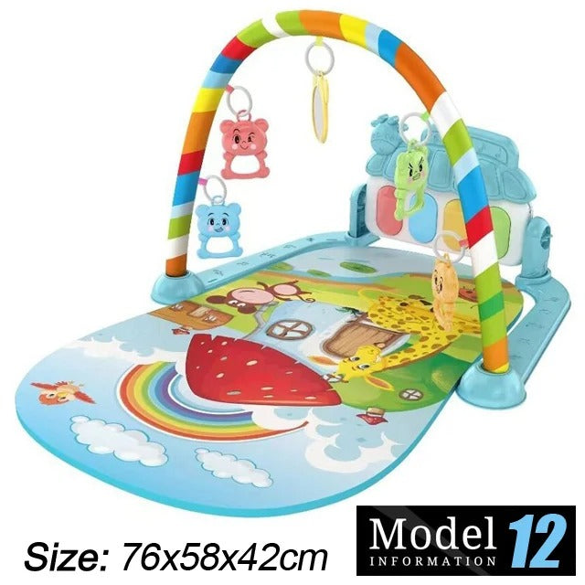 Baby Activity Gym Play Mat – Musical Early Learning Crawling & Sensory Play Mat for Newborns