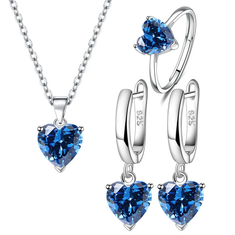 Sparkling Crystal Heart Jewelry Set - Romantic Gift Edition