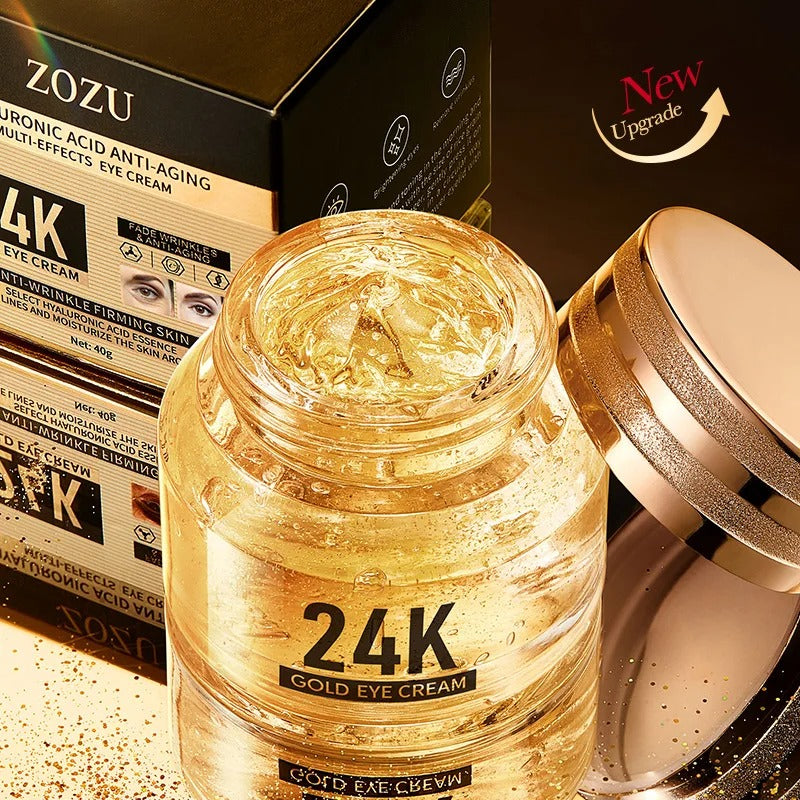 ZOZU 24k Gold Hyaluronic Acid Eye Cream - Anti Dark Circles & Firming Moisturizer