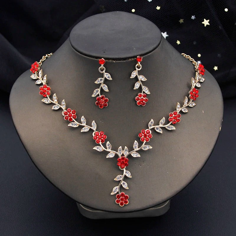 Royal Blue Baroque Crystal Bridal Crown & Jewelry Set (3 Pcs)
