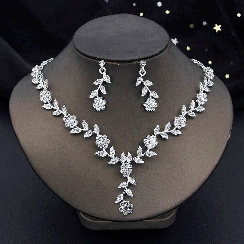 Royal Blue Baroque Crystal Bridal Crown & Jewelry Set (3 Pcs)