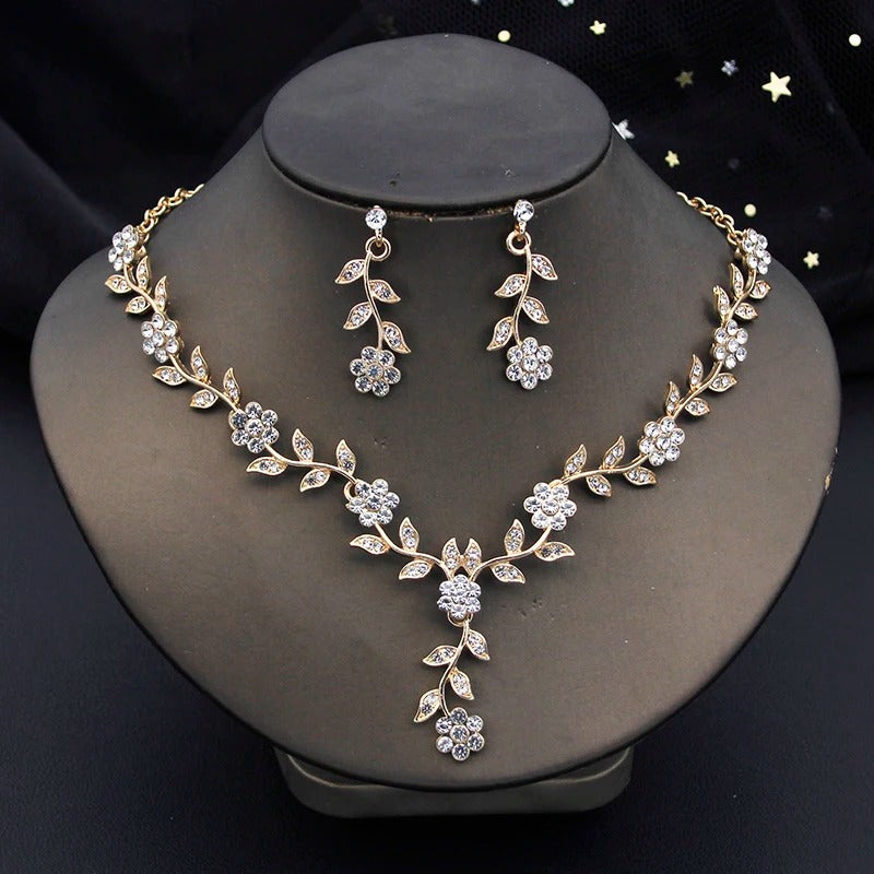 Royal Blue Baroque Crystal Bridal Crown & Jewelry Set (3 Pcs)