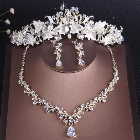 Luxury Royal Baroque Bridal Crown & Jewelry Set