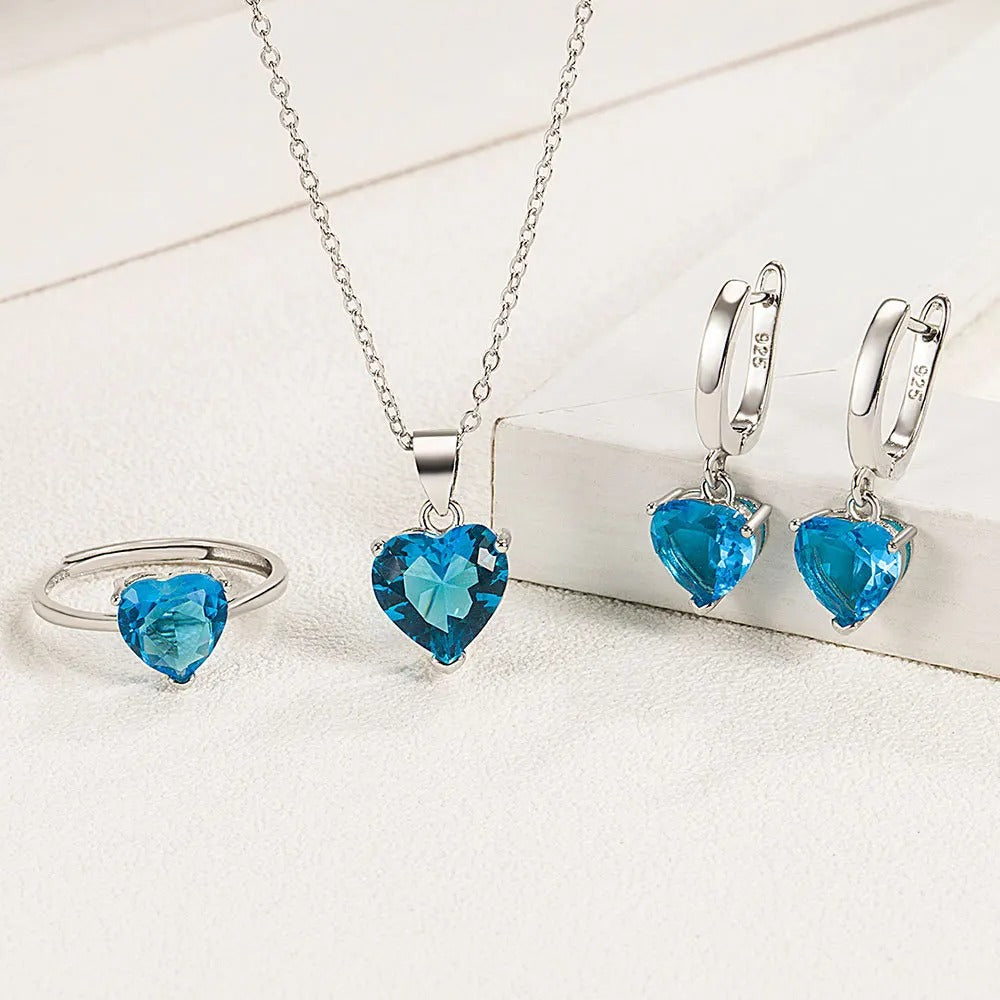 Sparkling Crystal Heart Jewelry Set - Romantic Gift Edition