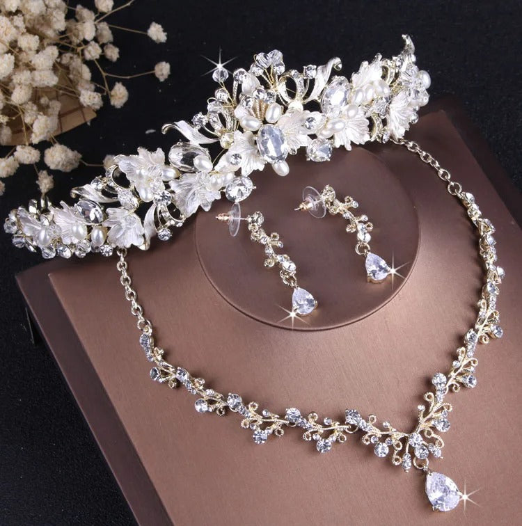 Luxury Royal Baroque Bridal Crown & Jewelry Set