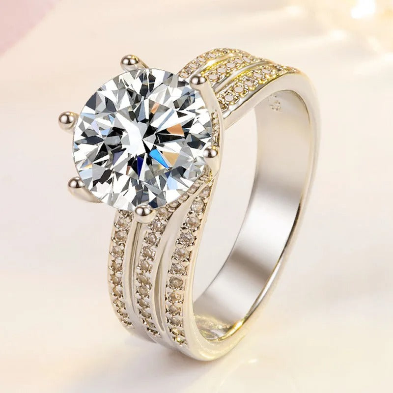 925 Sterling Silver 5A Zircon Luxury Bridal & Party Wear Ring for Women