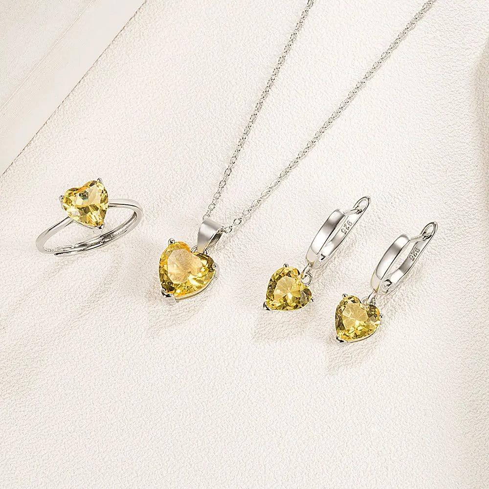 Sparkling Crystal Heart Jewelry Set - Romantic Gift Edition