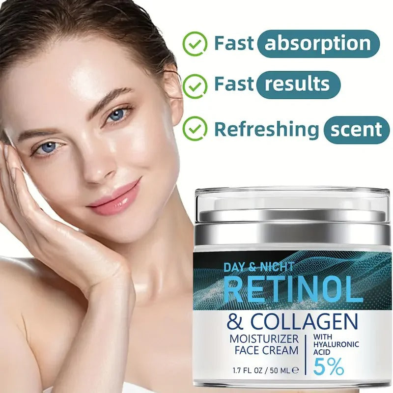 ENVISHA Retinol & Collagen Face Cream - Deep Hydration, Anti-Aging & Brightening Moisturizer (50ml)