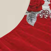Romantic Red Rose Flower Printed Fitted Bedsheet – Deep Pocket Elastic Mattress Cover