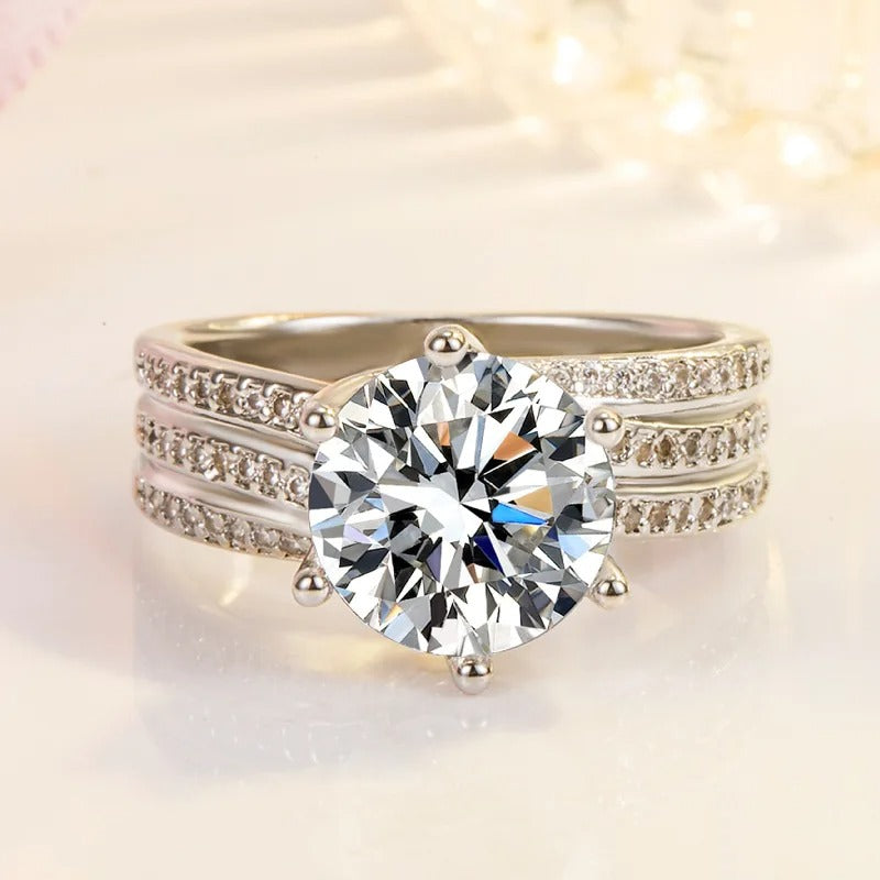 925 Sterling Silver 5A Zircon Luxury Bridal & Party Wear Ring for Women