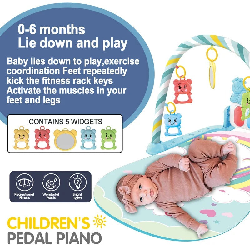 Baby Activity Gym Play Mat – Musical Early Learning Crawling & Sensory Play Mat for Newborns