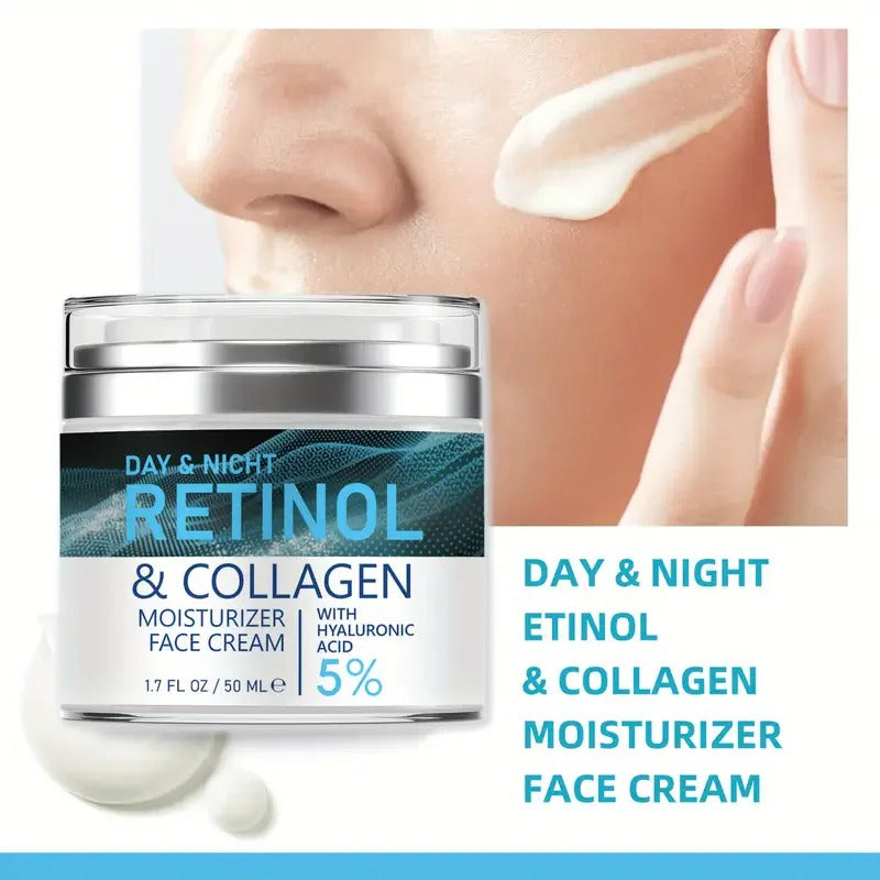 ENVISHA Retinol & Collagen Face Cream - Deep Hydration, Anti-Aging & Brightening Moisturizer (50ml)