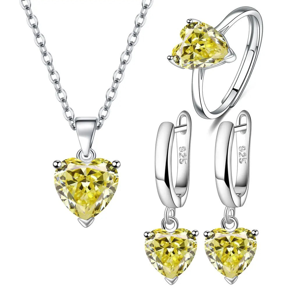 Sparkling Crystal Heart Jewelry Set - Romantic Gift Edition
