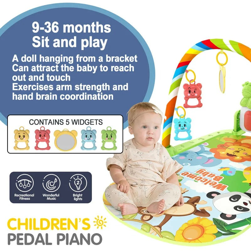 Baby Activity Gym Play Mat – Musical Early Learning Crawling & Sensory Play Mat for Newborns
