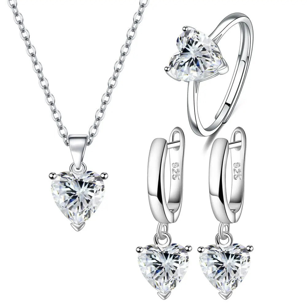 Sparkling Crystal Heart Jewelry Set - Romantic Gift Edition