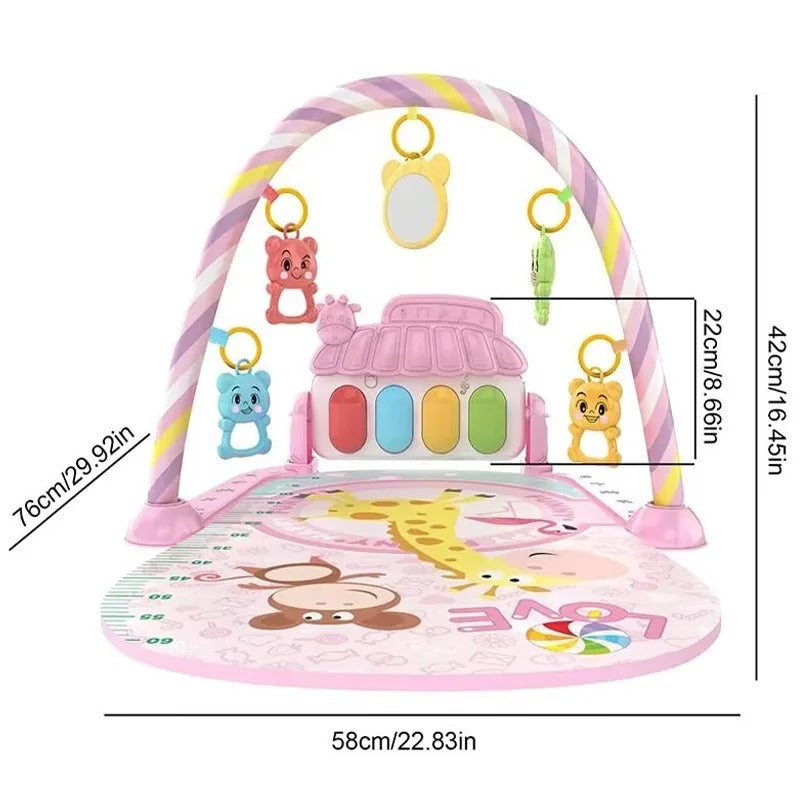Baby Activity Gym Play Mat – Musical Early Learning Crawling & Sensory Play Mat for Newborns
