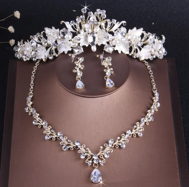 Luxury Royal Baroque Bridal Crown & Jewelry Set