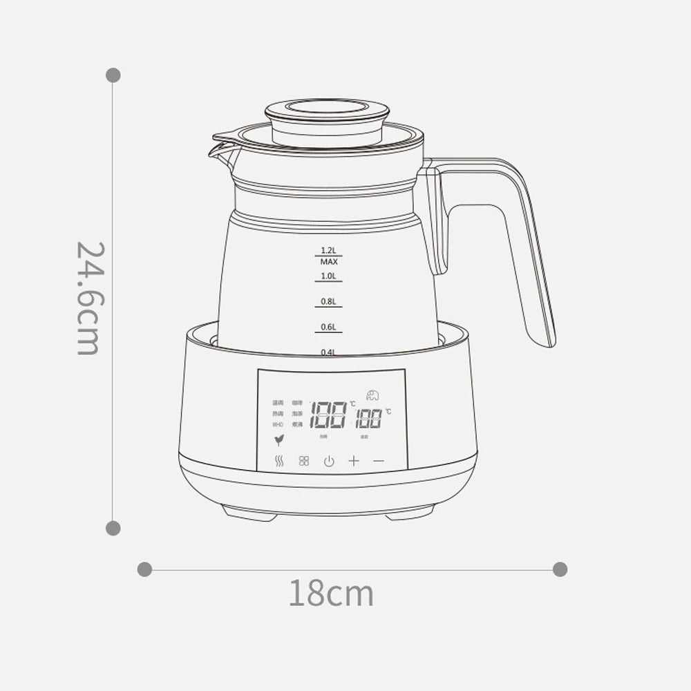 1.2L Electric Baby Milk Warmer – Smart Thermostatic Kettle with 24-Hour Keep Warm Function