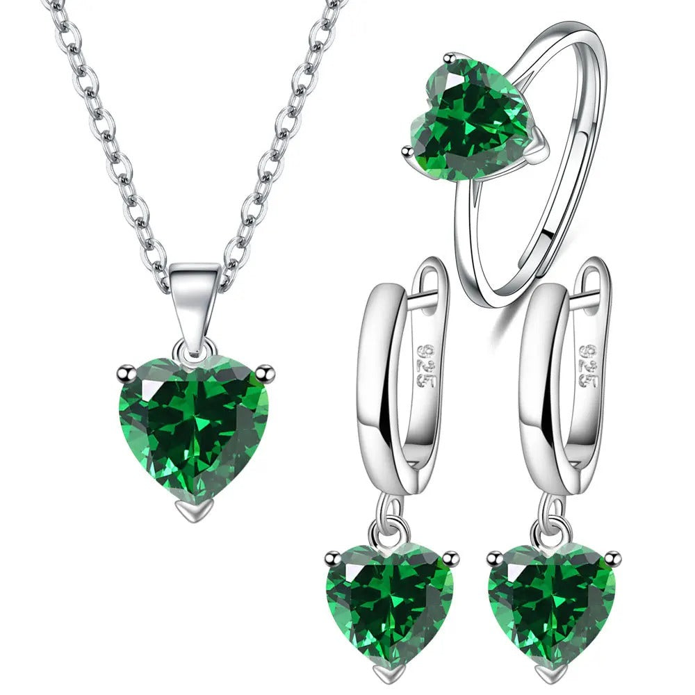 Sparkling Crystal Heart Jewelry Set - Romantic Gift Edition