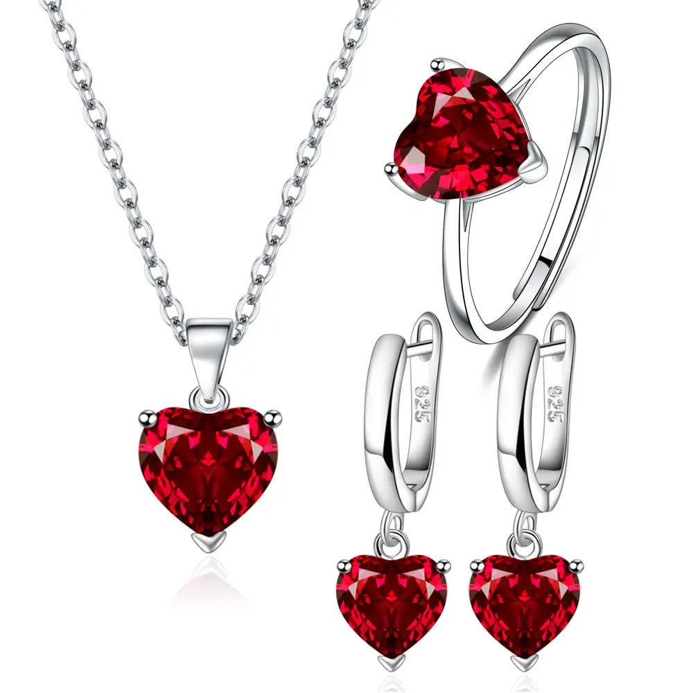Sparkling Crystal Heart Jewelry Set - Romantic Gift Edition