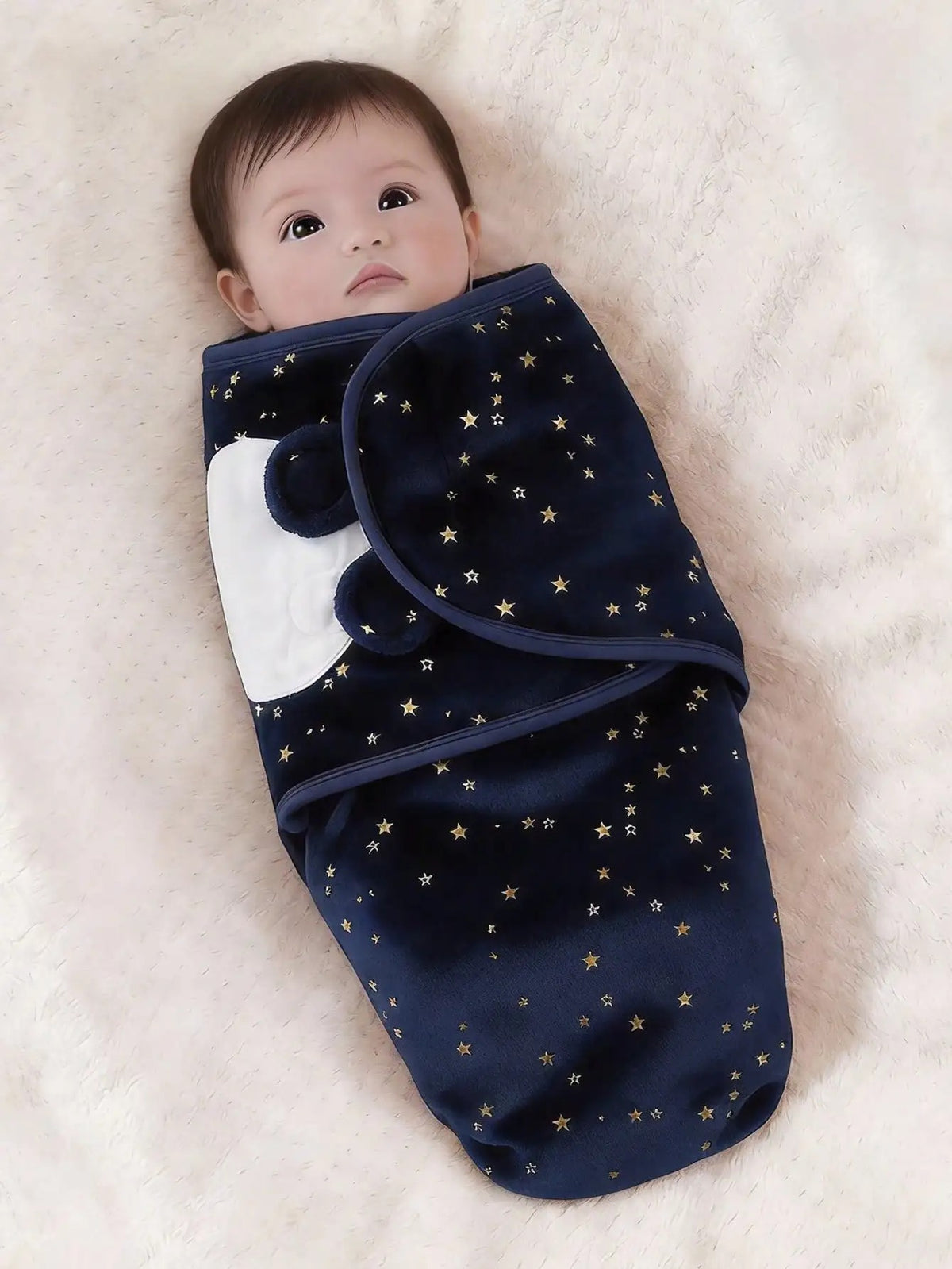 Baby Gold-Stamped Swaddle Blanket | Soft & Cozy Newborn Wrap